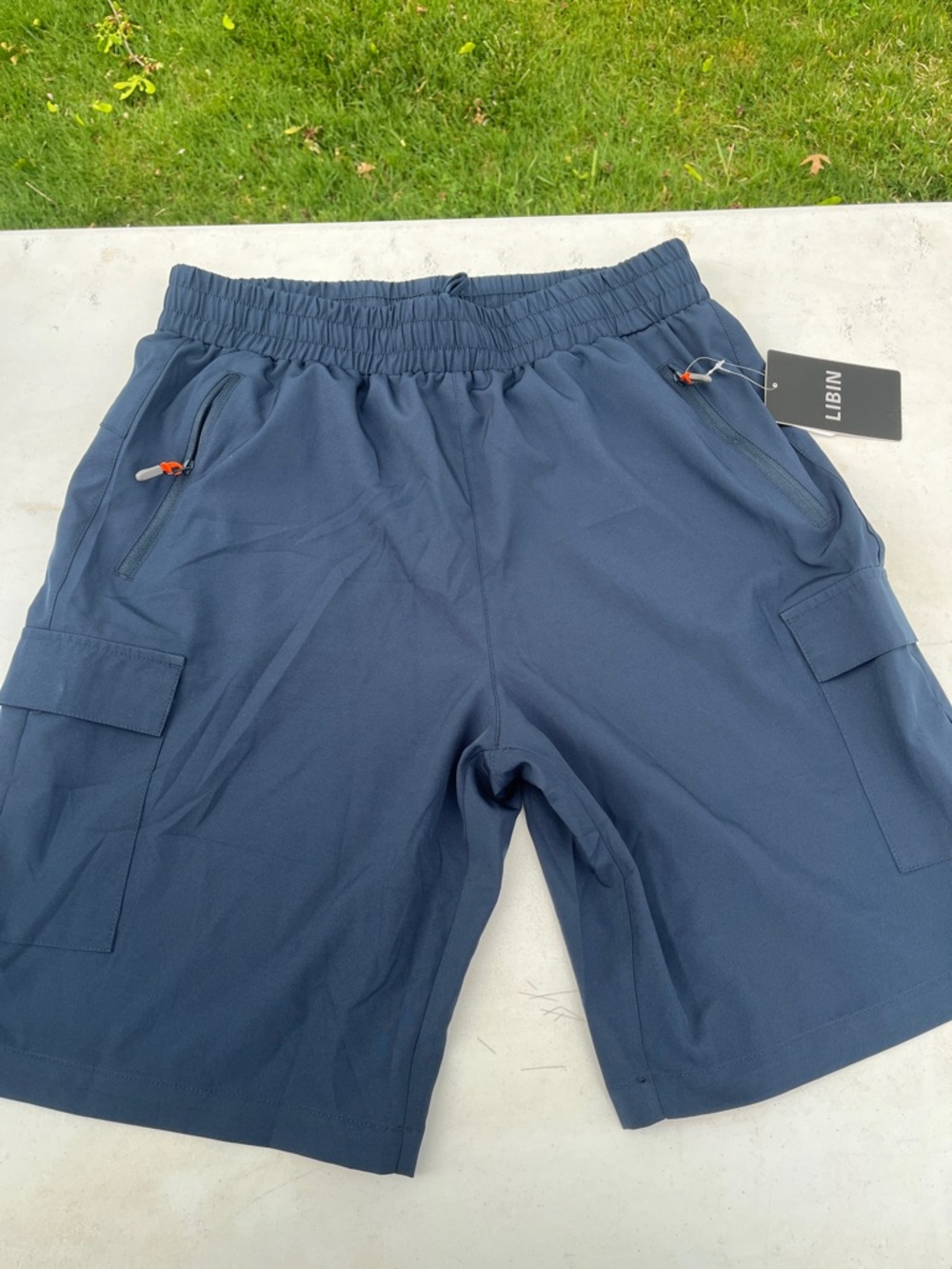 Libian Men's Dark Blue Cargo Shorts